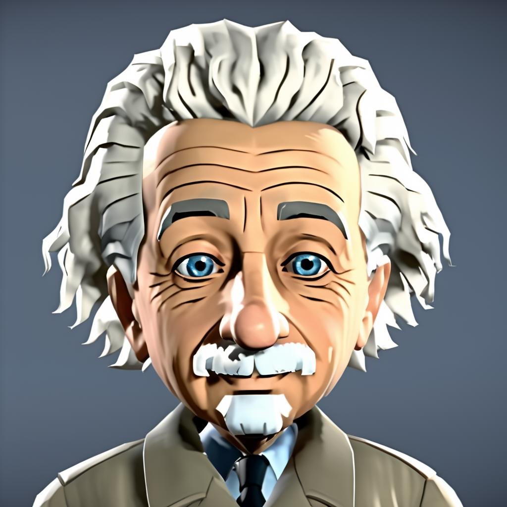 Albert Einstein,  portrait, face focused, xbox avatar, <lora:XboxAvatarPashOriginalDEBNoRP:1>