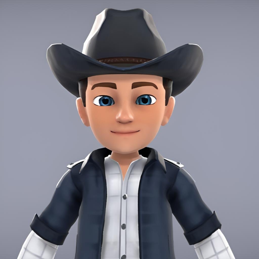 Cowboy, portrait, face focused, xbox avatar, <lora:XboxAvatarConfig4SNRNoRP:1>