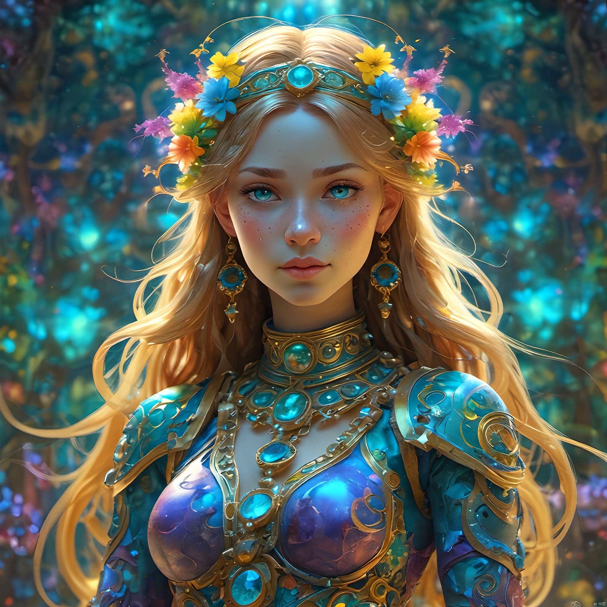 1girl,Authenticity,

magical radiance, Concept art,
fractal, colorful, depth of field , vivid colors, 
﻿