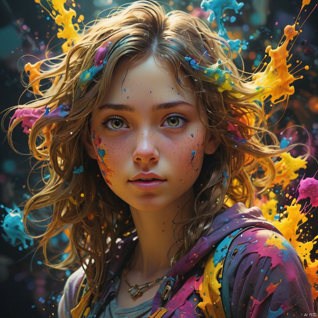 1girl,

magical radiance, Concept art,depth of fieldm, realistic, fractal, colorful, depth of field, vivid colors, volumetric lighting, ink stains, ink splatters, ink runs, ink spots, faded ink linquivera