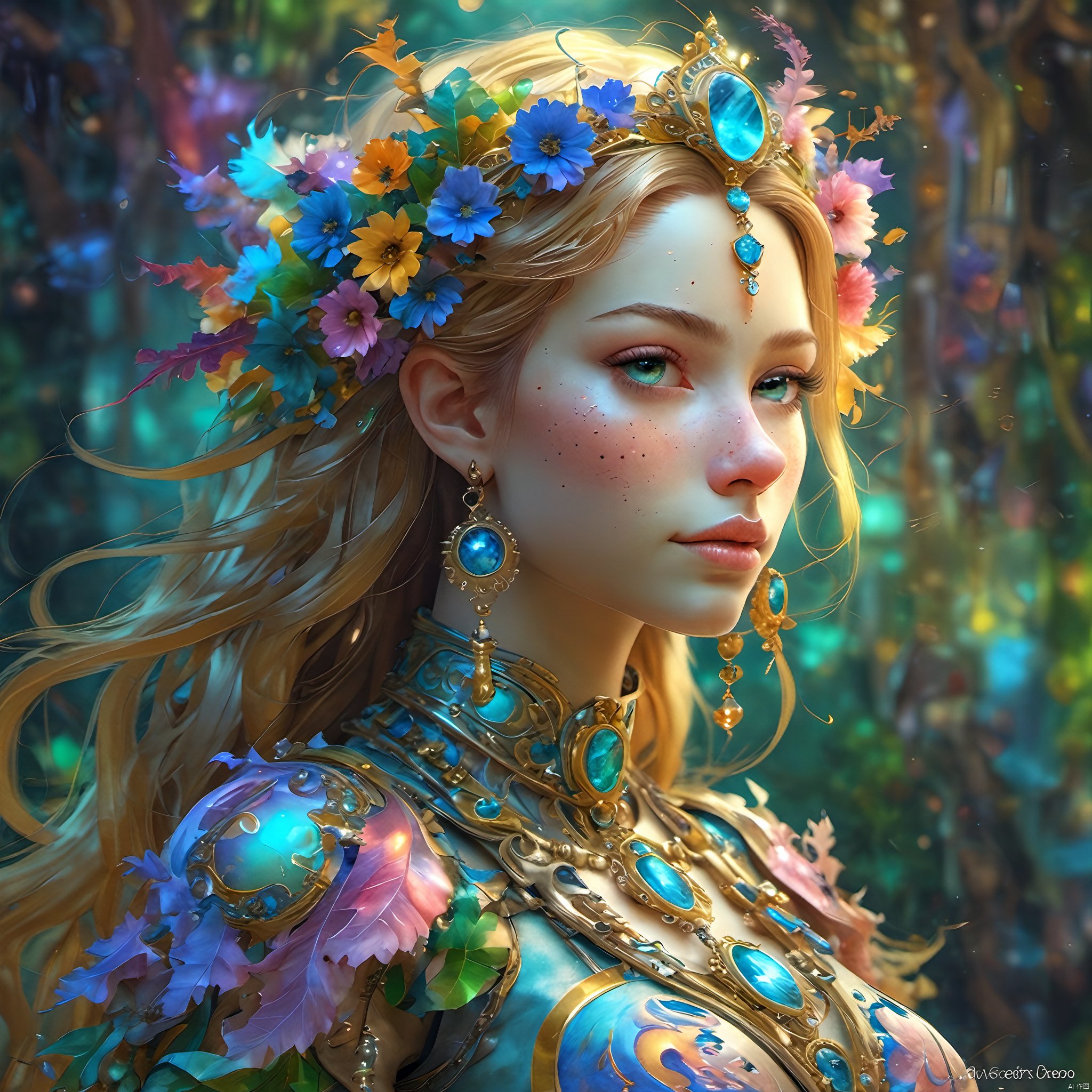 1girl,Authenticity,

magical radiance, Concept art,
fractal, colorful, depth of field , vivid colors, 
﻿