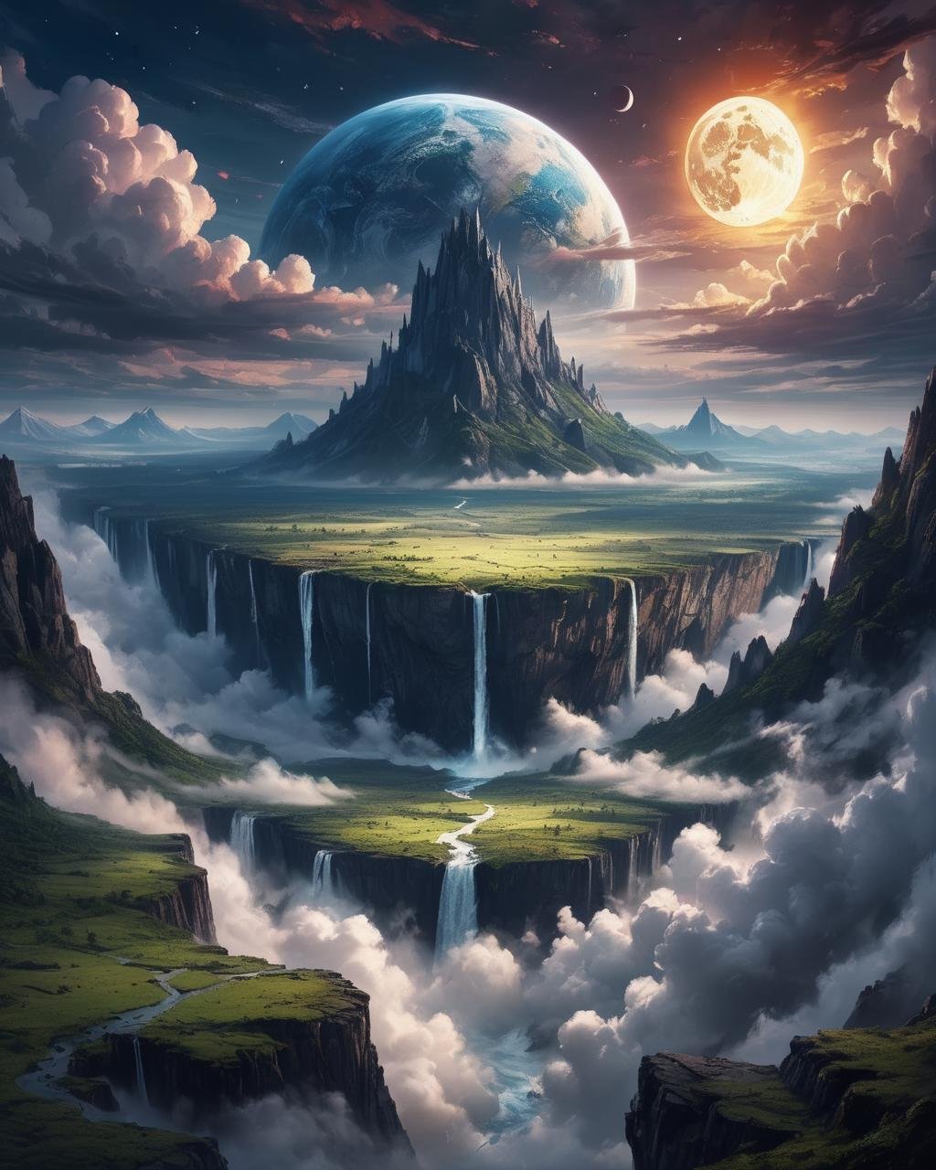 <lora:Dreamyvibes - Alt-Version - Trigger is Dreamyvibes Artstyle:1> Dreamyvibes artstyle, an epic photograph of earth taken from the crest of the dark side of the moon 