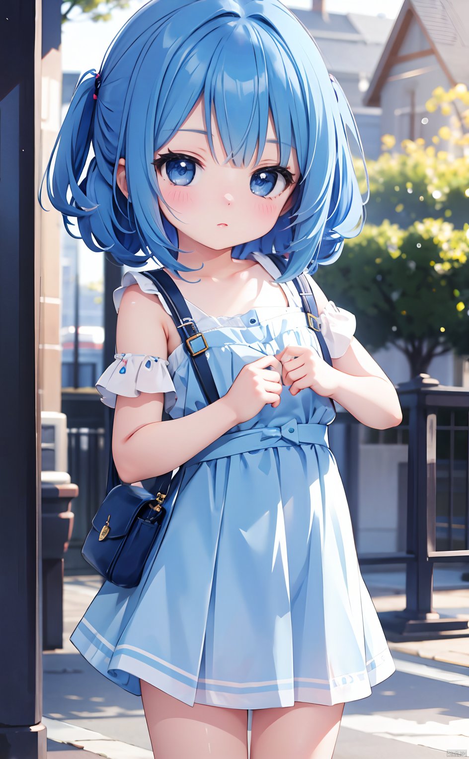  masterpiece,8k,best quality,loli,solo,kawaii,(depth of field),blue hair