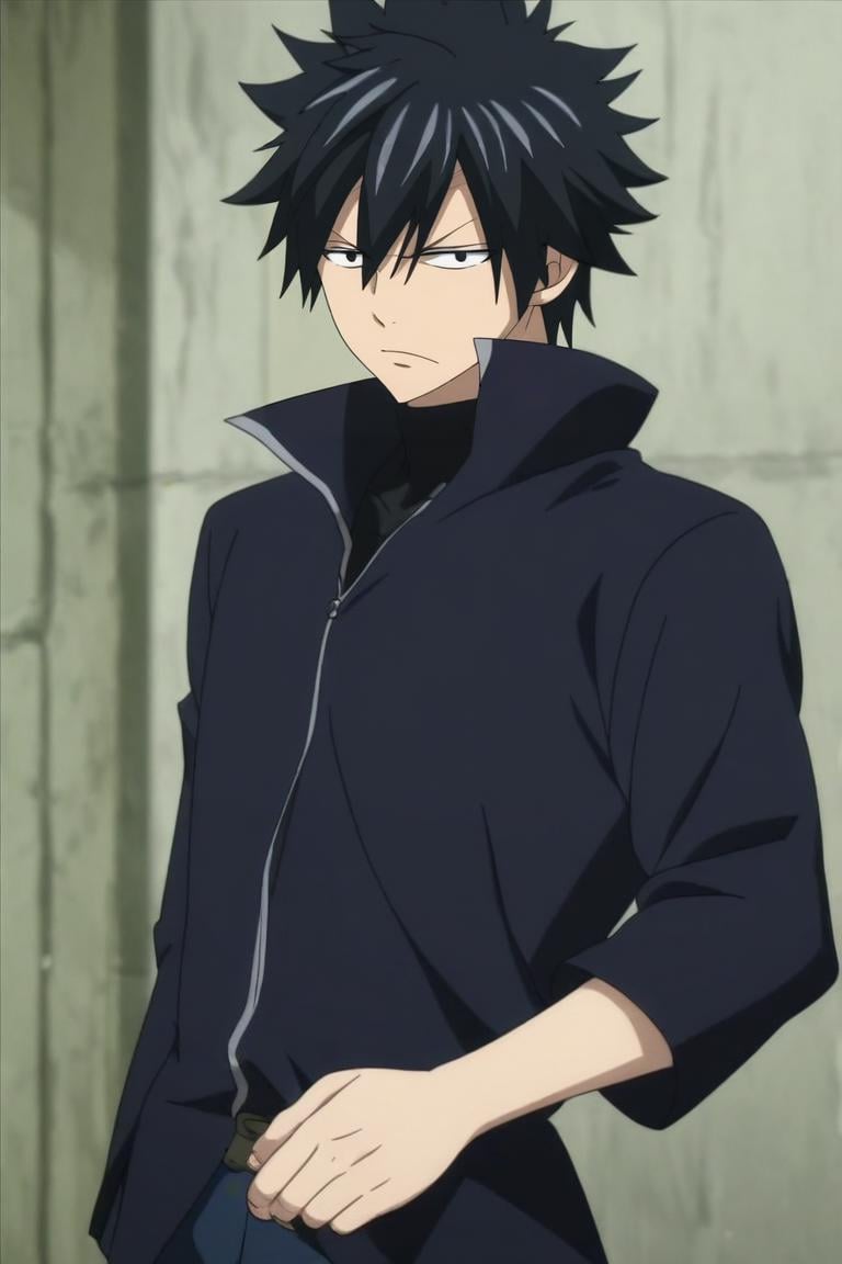 score_9, score_8_up, score_7_up, source_anime, anime screencap, , official style, , , depth of field, 1boy, solo, male focus, <lora:gray_fullbuster_pony:0.84>, gray_fullbuster, black hair, black eyes, spiked hair, , , , , <lora:sdxl_lightning_8step_lora:1>