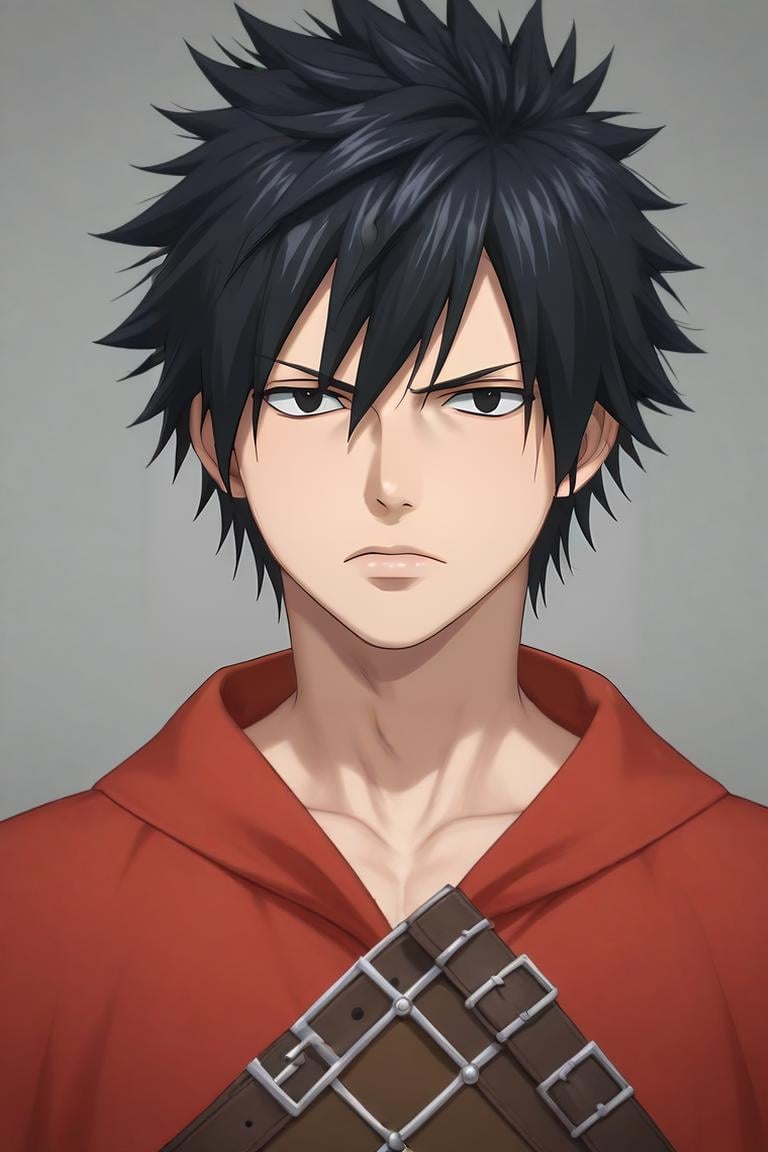 score_9, score_8_up, score_7_up, source_anime, (photorealistic:0.6), looking at viewer, upper body, , 1boy, solo, male focus, <lora:gray_fullbuster_pony:0.74>, gray_fullbuster, black hair, black eyes, spiked hair, , , medieval europe, , <lora:sdxl_lightning_8step_lora:1>