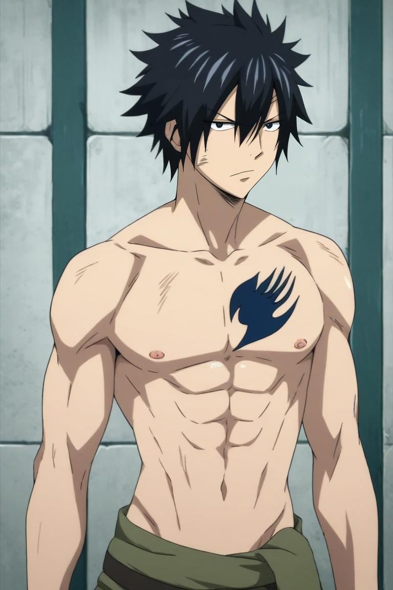 score_9, score_8_up, score_7_up, source_anime, semi-realistic, looking at viewer, , , 1boy, solo, male focus, <lora:gray_fullbuster_pony:0.84>, gray_fullbuster, , tattoo, , , , <lora:sdxl_lightning_8step_lora:1>