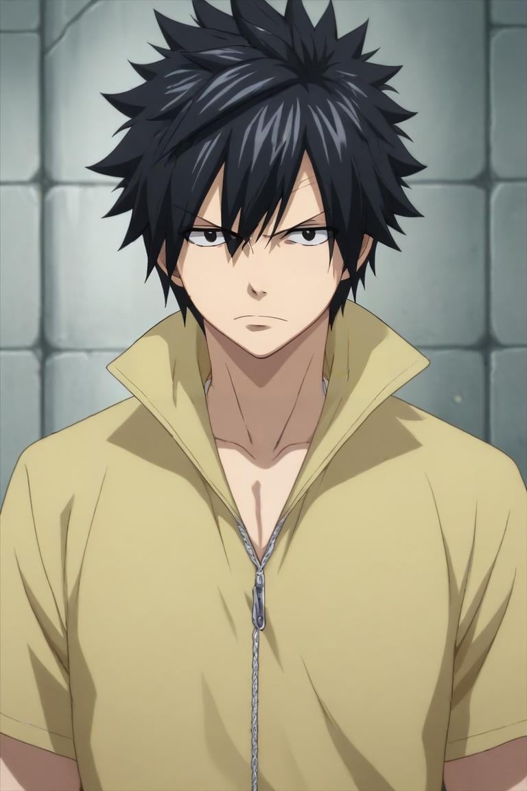 score_9, score_8_up, score_7_up, source_anime, (realistic:0.6), looking at viewer, upper body, , 1boy, solo, male focus, <lora:gray_fullbuster_pony:0.98>, gray_fullbuster, black hair, black eyes, spiked hair, , , feminist science fiction, , <lora:sdxl_lightning_8step_lora:1>