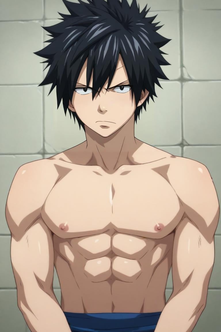 score_9, score_8_up, score_7_up, source_anime, (photorealistic:0.6), , , , 1boy, solo, male focus, <lora:gray_fullbuster_pony:0.92>, gray_fullbuster, black hair, black eyes, spiked hair, , , , , <lora:sdxl_lightning_8step_lora:1>