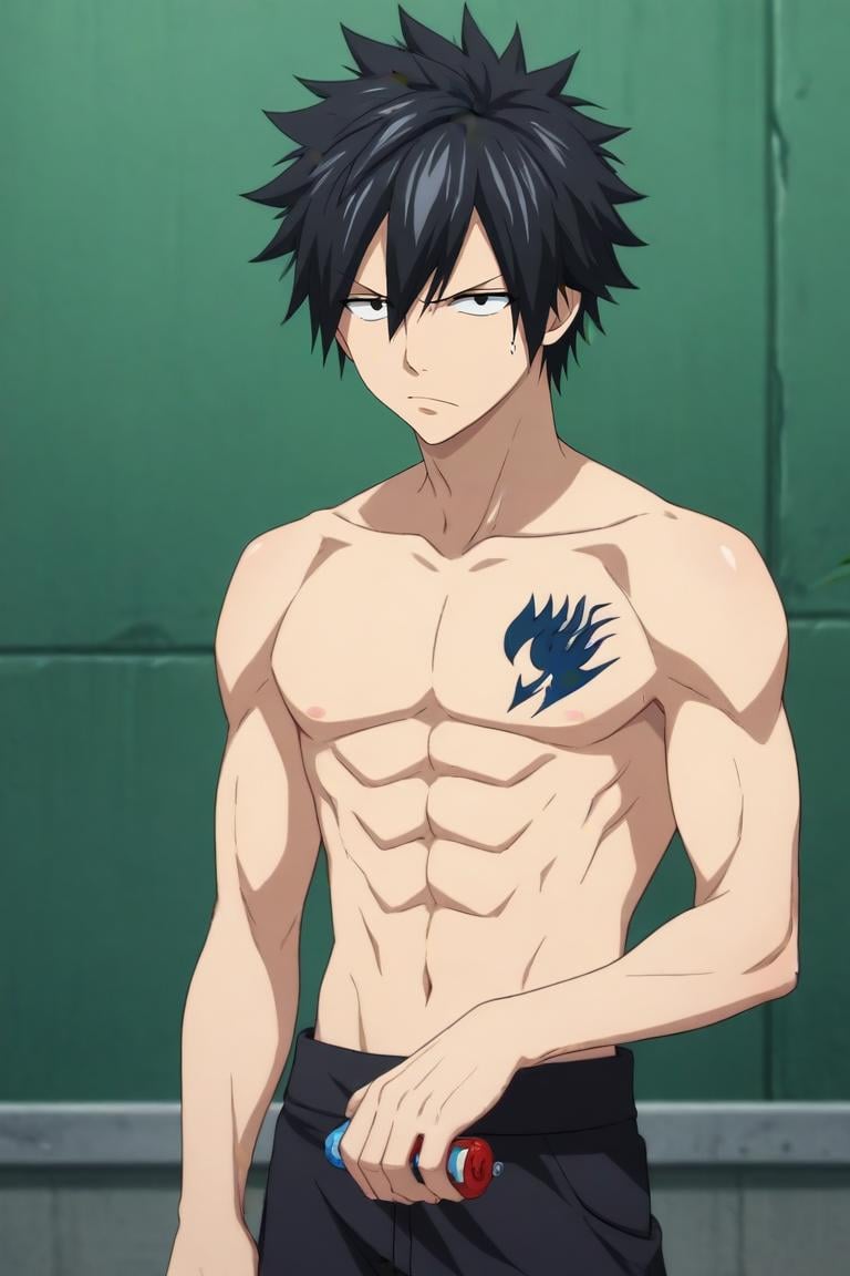 score_9, score_8_up, score_7_up, source_anime, semi-realistic, , , depth of field, 1boy, solo, male focus, <lora:gray_fullbuster_pony:0.8>, gray_fullbuster, black hair, black eyes, spiked hair, tattoo, , , Hands holding an object delicately, showing care, <lora:sdxl_lightning_8step_lora:1>