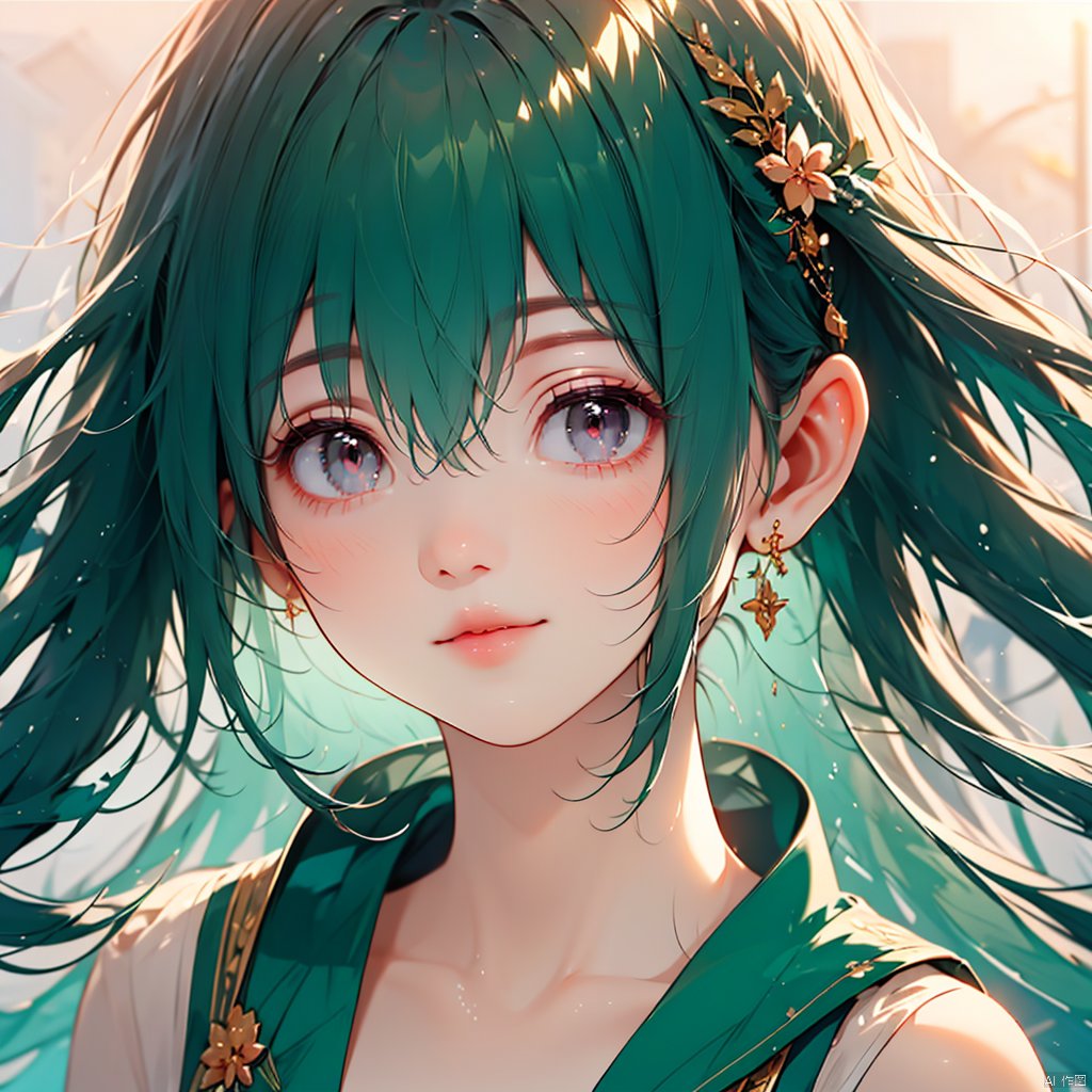 {Very Fine Light}, {Painting}, {{Very Fine 8K CG Wallpaper}}, (Premium, Best Quality, Art, Beauty & Aesthetics: 1.2), 1 Girl, Solo, Looking at the Viewer, Smiling, Short Hair, Bangs, Hair Accessories, Jewelry, Shut Up, Light blue Hair, Earrings, Pink Eyes, Armor, Lips, Gradient, Gradient Background, Crown, Portrait, Pink Lips, Pink Theme