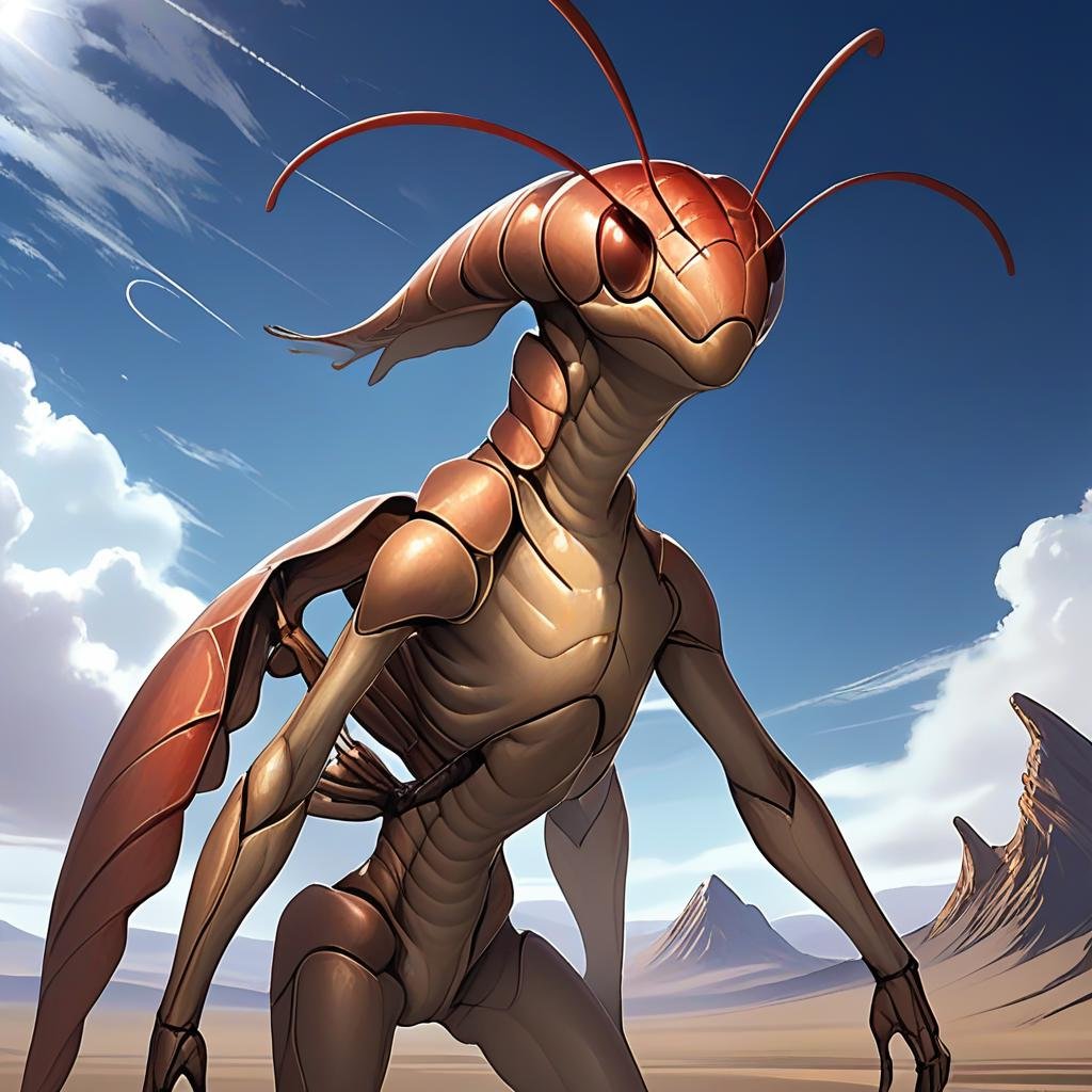 masterpiece,8k,16k,32k,absurd resolution,,high resolution,no pixels,beautiful detailed sky backround,Arthropoid race,solo,looking at viewer,no humans,monster,realistic,alien, <lora:Stellaris_Avatar_Portriats_XL8:0.6>