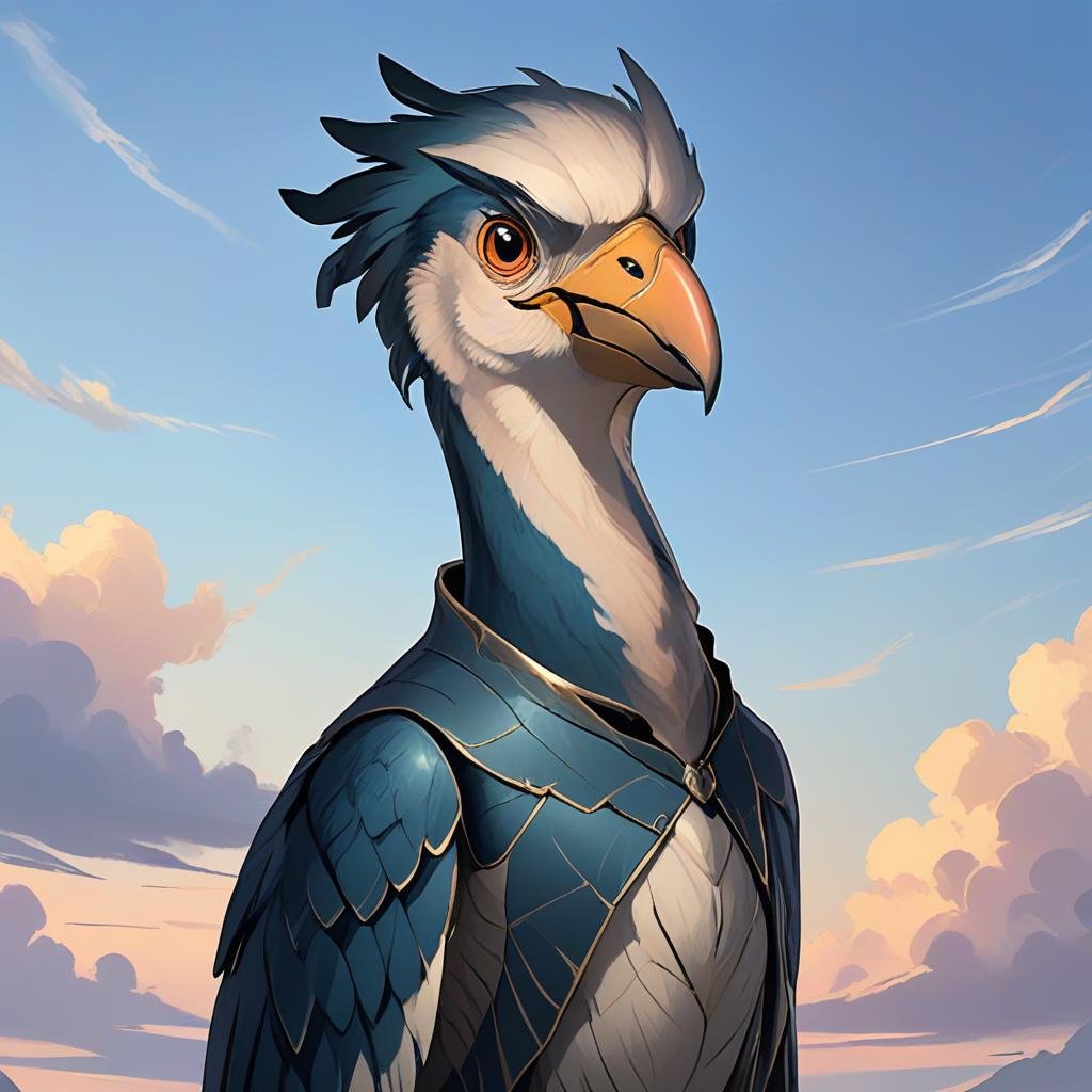 masterpiece,8k,16k,32k,absurd resolution,,high resolution,no pixels,beautiful detailed sky backround,Avian race,solo,looking at viewer,no humans,bird,animal,animal focus,beak, <lora:Stellaris_Avatar_Portriats_XL9:0.6>