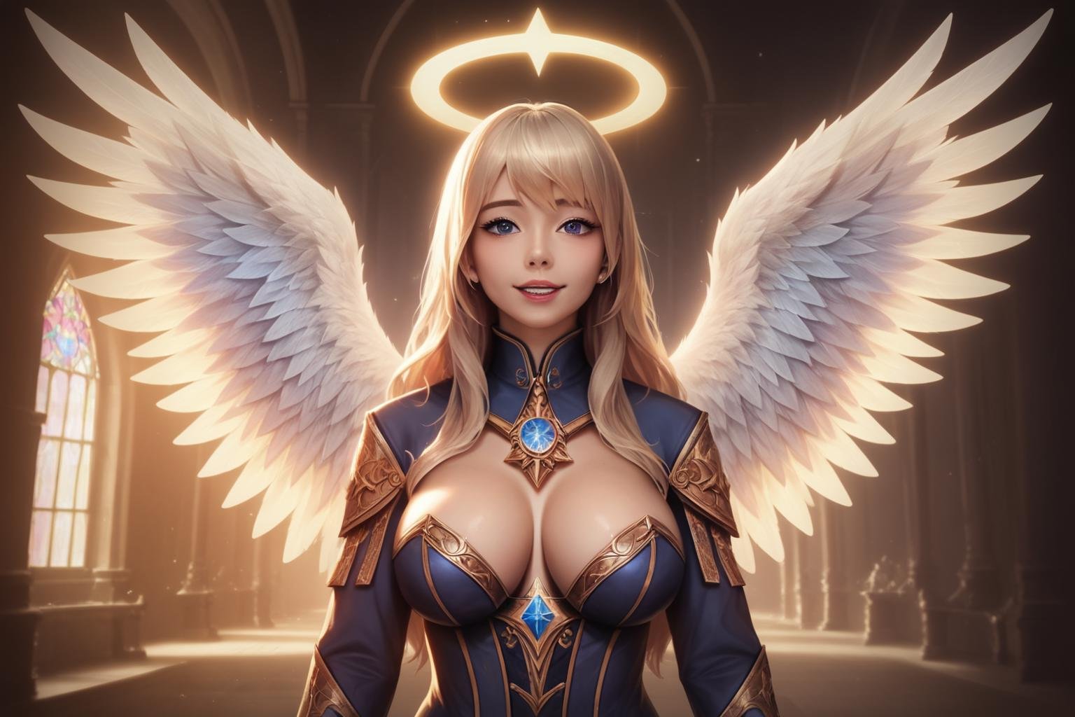 score_9, score_8_up, score_7_up,AngelStyle, realistic, photo shoot ,(valkyrie,paladin:0.6)beautiful design, shiny,((masterpiece, best quality)),big breast,, slim body,angel wings,complex,,korean<lora:Taiwan01:0.6> ,(high quality background is inside night empty ruin church) ,(high details) ,cinematic lighting, <lora:AngelStyle:0.5>, <lora:add-detail-xl:0.8>