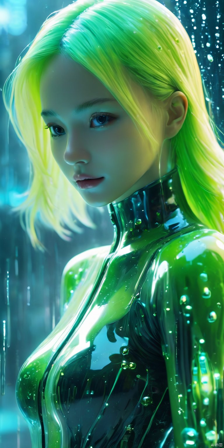  Ultra-clear, ultra-detailed, ((detailed depiction)), hacker, The Matrix, extradimensional invasion, monster, anthropomorphic, liquid, slime, humanoid, ultimate picture quality, CG