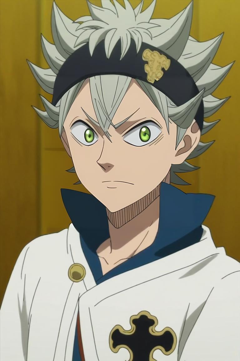 score_9, score_8_up, score_7_up, source_anime, anime screencap, , , looking at viewer, upper body, , 1boy, solo, male focus, <lora:asta_black_clover_pony:0.8>, asta_black_clover, grey hair, green eyes, spiked hair, , , japanese costume, , Arms extended wide, expressing openness, <lora:sdxl_lightning_8step_lora:1>