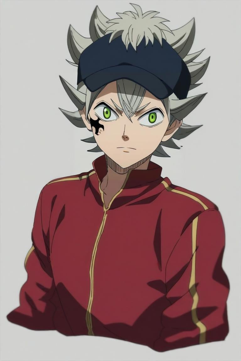 score_9, score_8_up, score_7_up, source_anime, semi-realistic, , upper body, depth of field, 1boy, solo, male focus, <lora:asta_black_clover_pony:0.8>, asta_black_clover, grey hair, green eyes, spiked hair, , facial mark, demon form, , , track pants, flat cap, military science fiction, , <lora:sdxl_lightning_8step_lora:1>