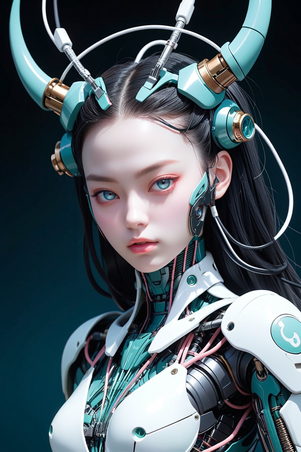 masterpiece,best quality,1mechanical girl,detailed face,shadows,8k,ultra sharp,metal,intricate,ornaments detailed,cold colors,egypician detail,highly intricate details,rending on cgsociety,facing camera,machanical limbs,mechanical cervial attaching to neck,wires and cables connecting to head,killing machine,ghost in the shell,((anime art style)),