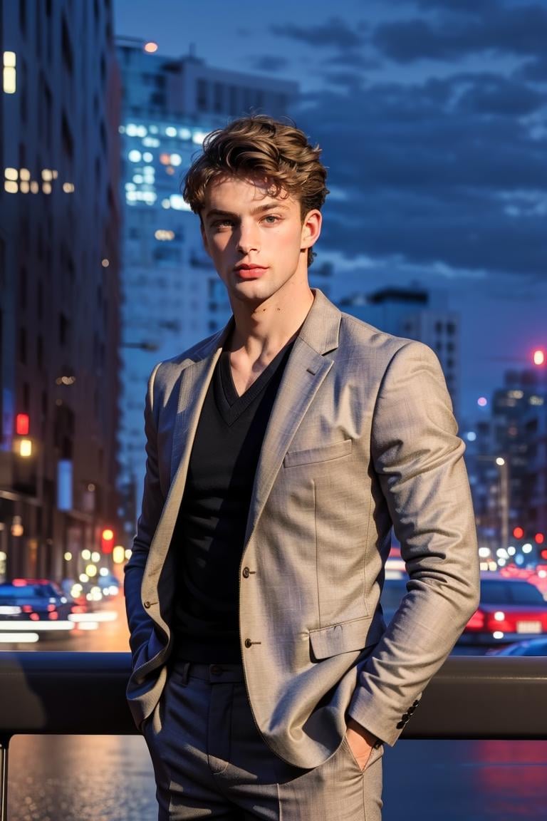 (masterpiece, best quality:1.2), man, stubble, smirk, (depth of field:1.1), , photo of person, tweed jacket, dress shirt, (((medium shot))), at the city, night, masterpiece, highness, perfect face, perfect picture, detailed eyes, sharp focus, muscular,High detailed view<lora:EMS-321927-EMS:1.000000>