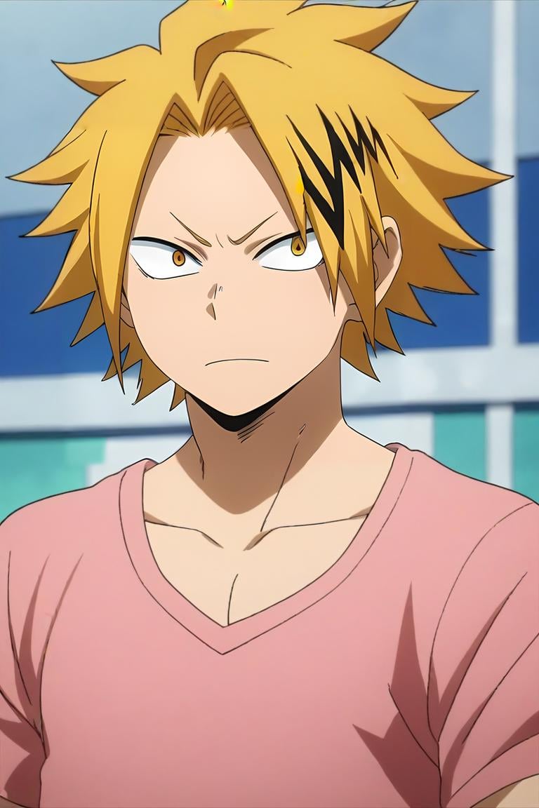 score_9, score_8_up, score_7_up, source_anime, anime screencap, anime coloring, , , upper body, depth of field, 1boy, solo, male focus, <lora:denki_kaminari_pony:0.86>, denki_kaminari, blonde hair, yellow eyes, multicolored hair, black hair, two-tone hair, streaked hair, short hair, spiked hair, , The Tower of Shadows, , <lora:sdxl_lightning_8step_lora:1>