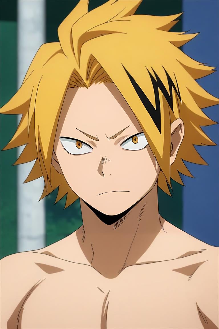 score_9, score_8_up, score_7_up, source_anime, (photorealistic:0.6), , upper body, depth of field, 1boy, solo, male focus, <lora:denki_kaminari_pony:0.98>, denki_kaminari, blonde hair, yellow eyes, multicolored hair, black hair, two-tone hair, streaked hair, short hair, spiked hair, , aztec, , <lora:sdxl_lightning_8step_lora:1>