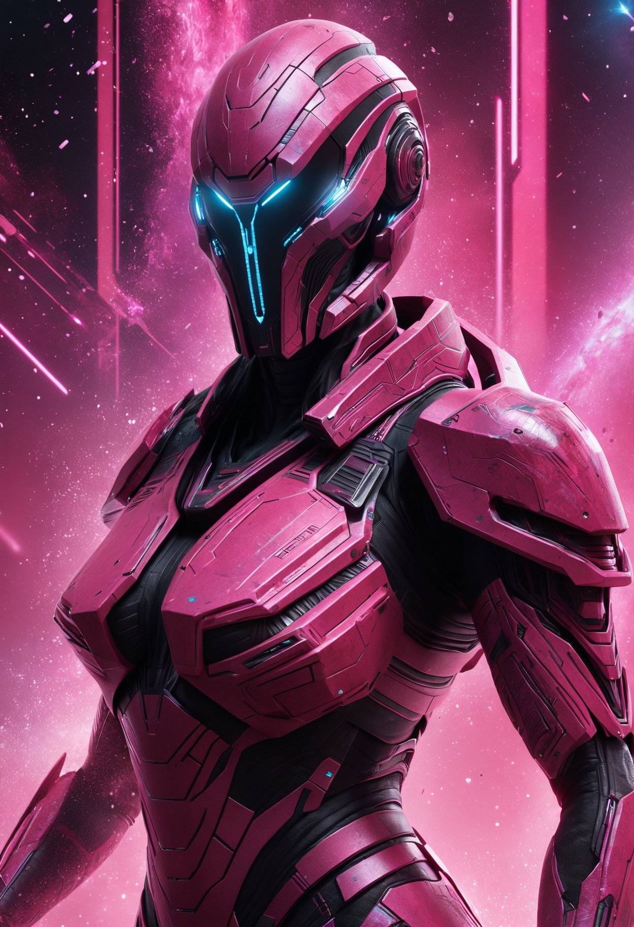 (masterpiece, best quality),  DonM51ckXL  female geth, holographic installation artist,sith marauder, pink, scifi,  (highres, 4k, 8k, intricate detail, amazing quality, Detailed Illustration, wallpaper)  <lora:myLoraXL_test\DonM51ckXL-000008>