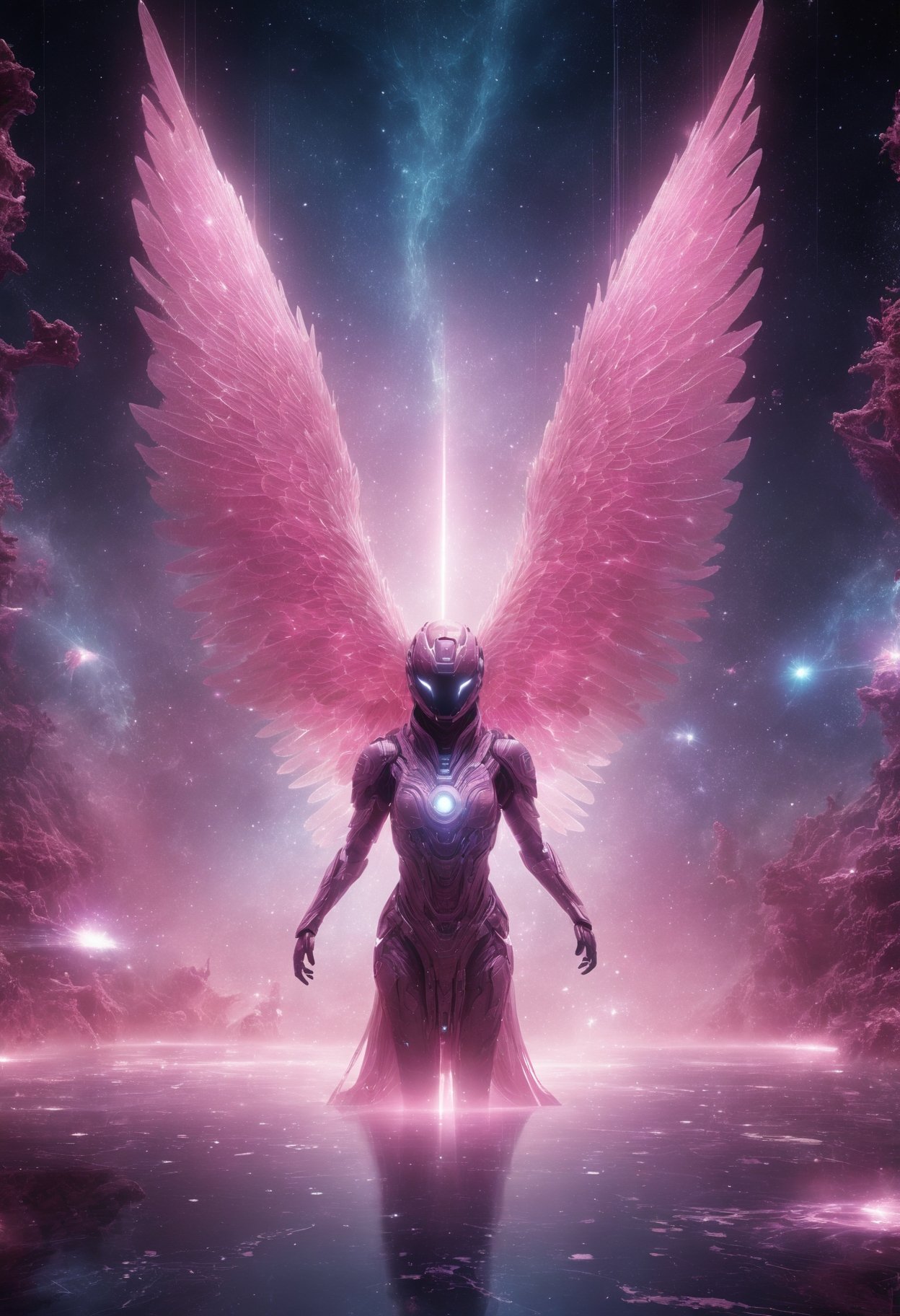 (masterpiece, best quality),  DonM51ckXL  pegasus, tiny small elemental mysterious enchanting creature of light, small, floating,  flickering ethereal appearance, blue, natural,  illusion of transluscent invisible face, cultural hub , pink, scifi, flat, 2D,  (highres, 4k, 8k, intricate detail, amazing quality, Detailed Illustration, wallpaper)  <lora:myLoraXL_test\DonM51ckXL-000008>