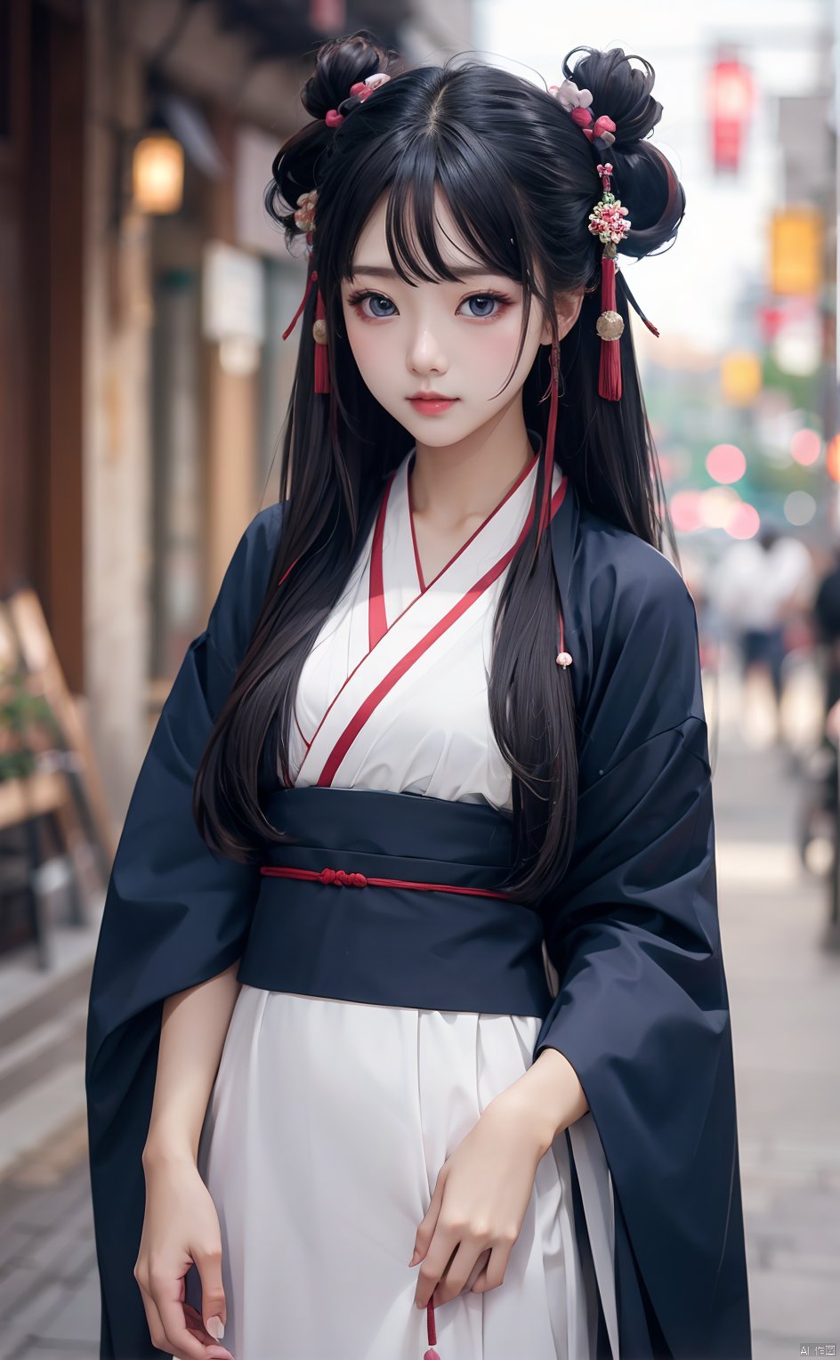 masterpiece,8k,best quality,(1girl),solo,kawaii,((depth of field)),bowknot,long hair,hanfu,