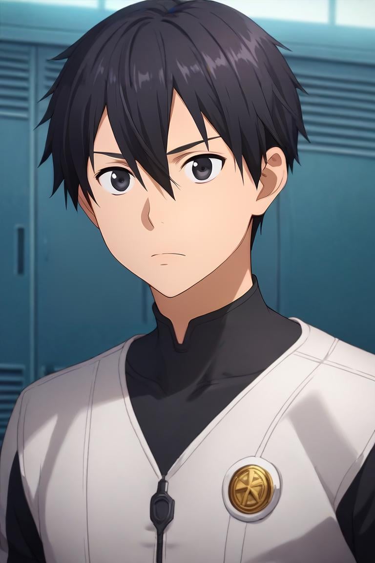 score_9, score_8_up, score_7_up, source_anime, (realistic:0.6), , , depth of field, 1boy, solo, male focus, <lora:kazuto_kirigaya_pony:0.9>, kazuto_kirigaya, black hair, black eyes, hair between eyes, short hair, , biker costume, social science fiction, , <lora:sdxl_lightning_8step_lora:1>