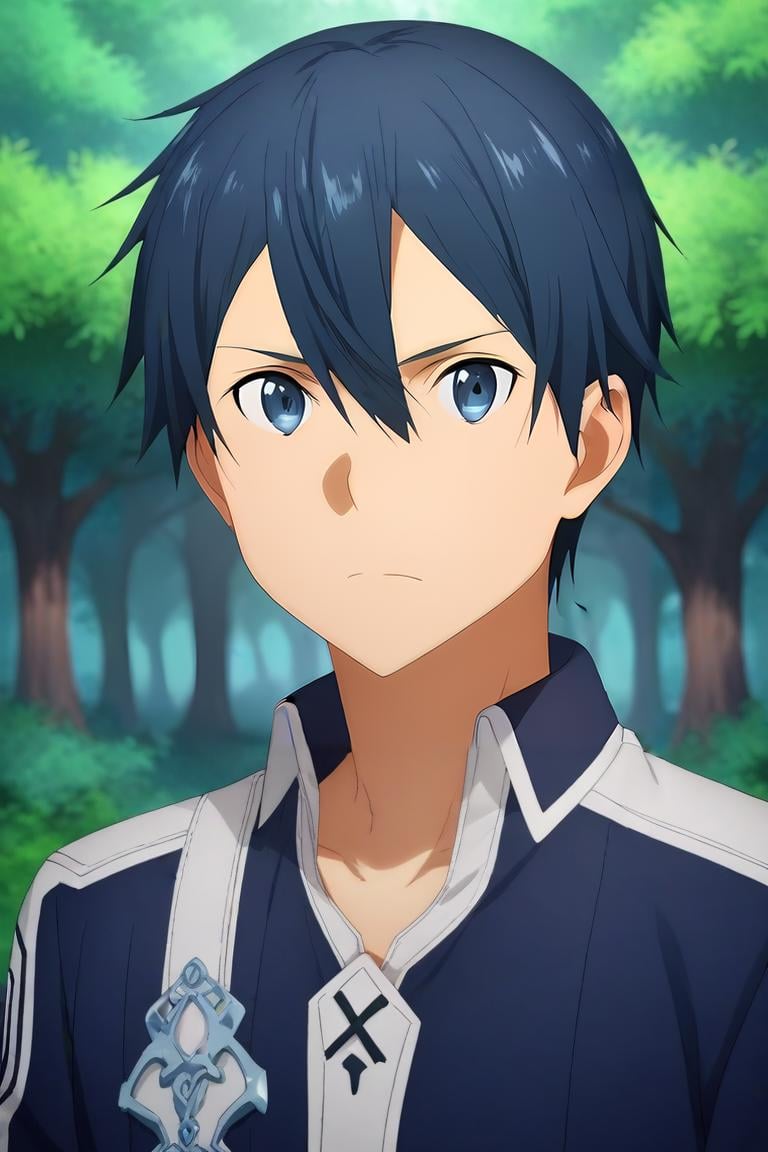 score_9, score_8_up, score_7_up, source_anime, (photorealistic:0.6), looking at viewer, upper body, depth of field, 1boy, solo, male focus, <lora:kazuto_kirigaya_pony:0.74>, kazuto_kirigaya, , sword art online: alicization, , The Enchanted Forest, , <lora:sdxl_lightning_8step_lora:1>