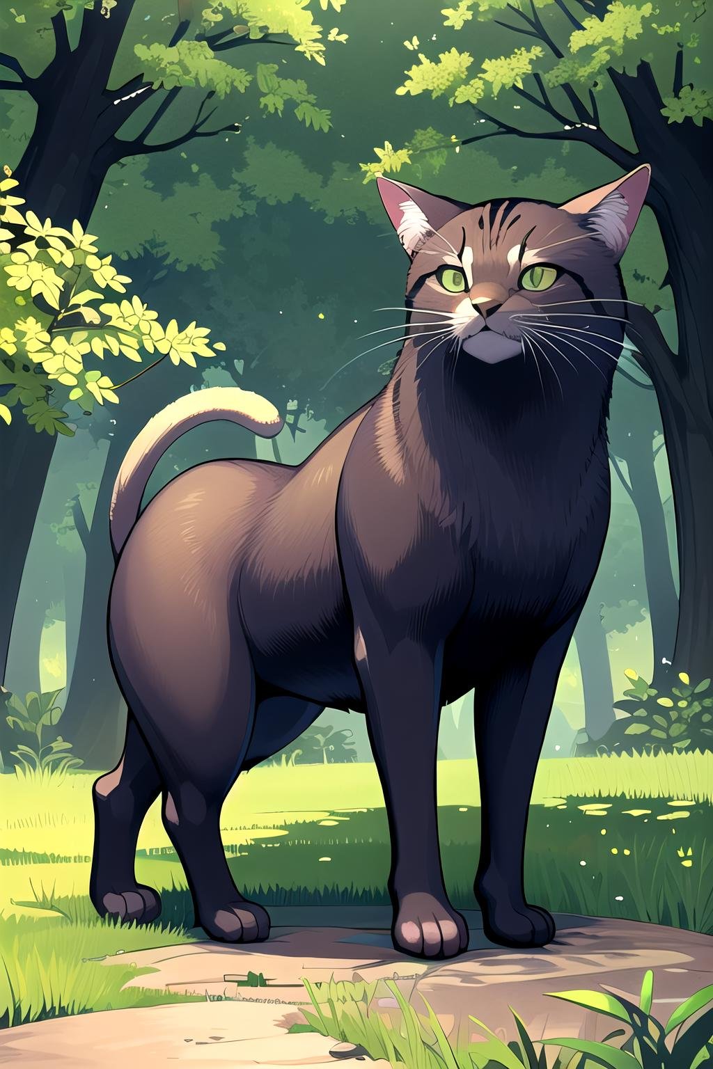 AGGA_ST013,  masterpiece,  cat in forest, <lora:EMS-57983-EMS:0.800000>