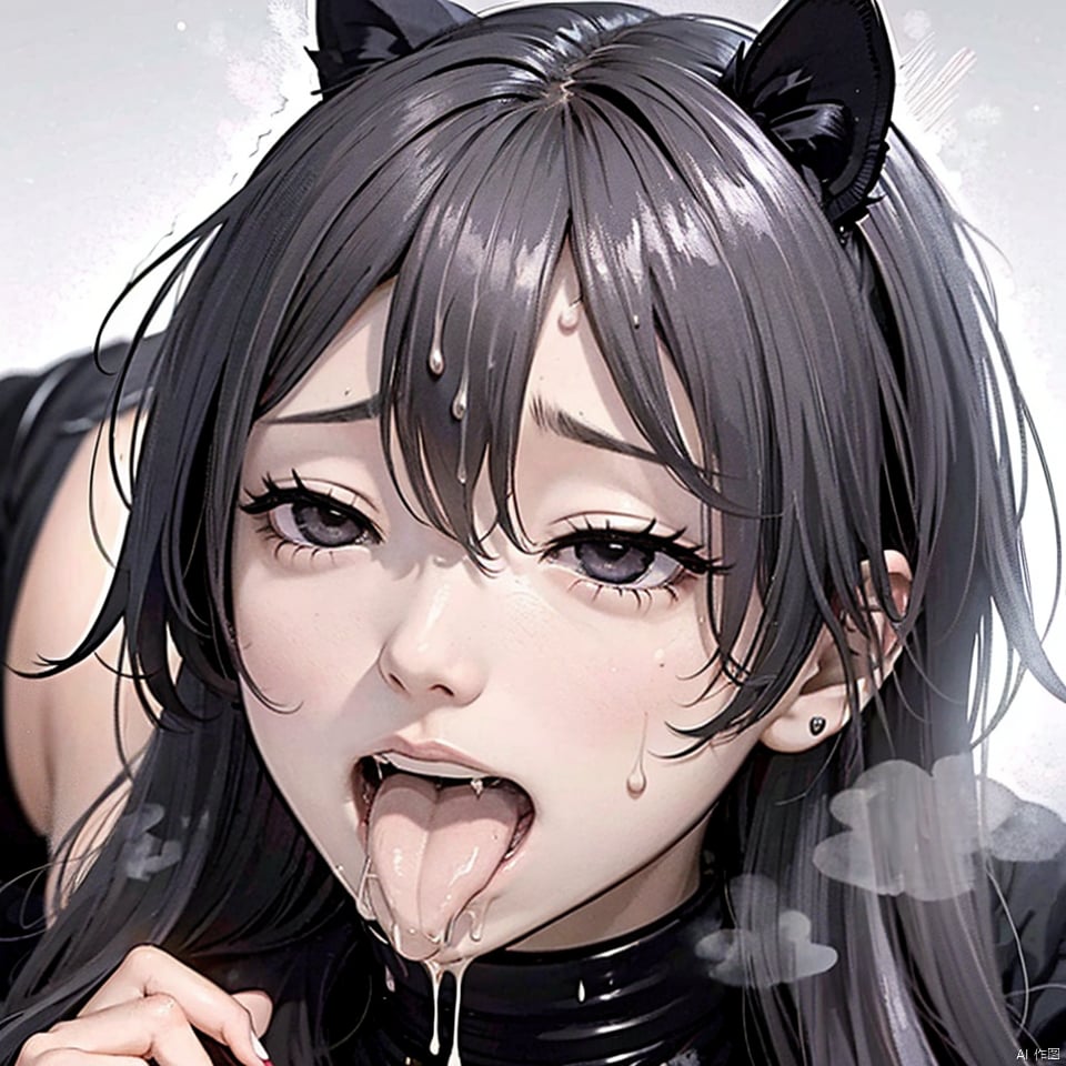 1boy, face, ahegao, femdom, tears, open mouth, tongue out, 