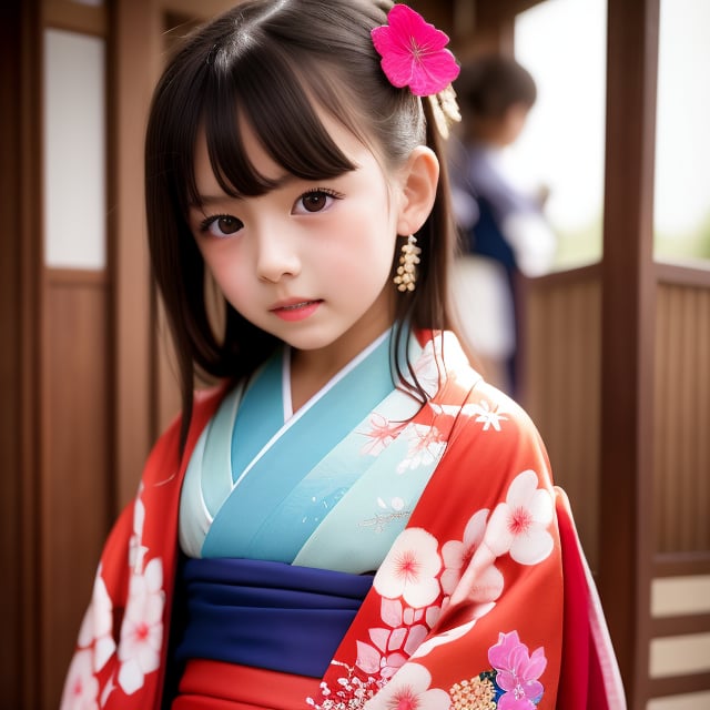 (Dreamgirl),(((6-8yo))),(((kimono))),(long hair),1girl, solo, brown hair, black hair, navel, jewelry,  earrings, black eyes,, lips, loli,petite, realistic,infantilism,slim, model,(((kimono))),Sherman,Dreamgirl