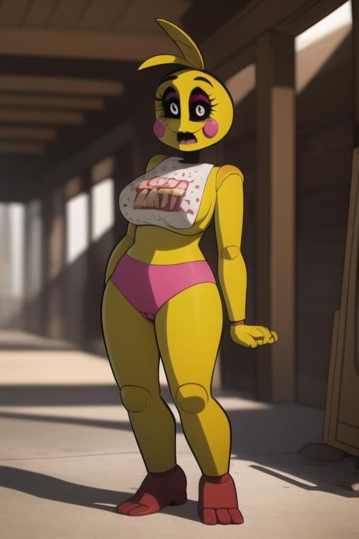 <lora:tart-03:1.5> tart, , forest, full body, 1girl  <lora:fnaf toychica-06:1> toychica, masterpiece, best quality