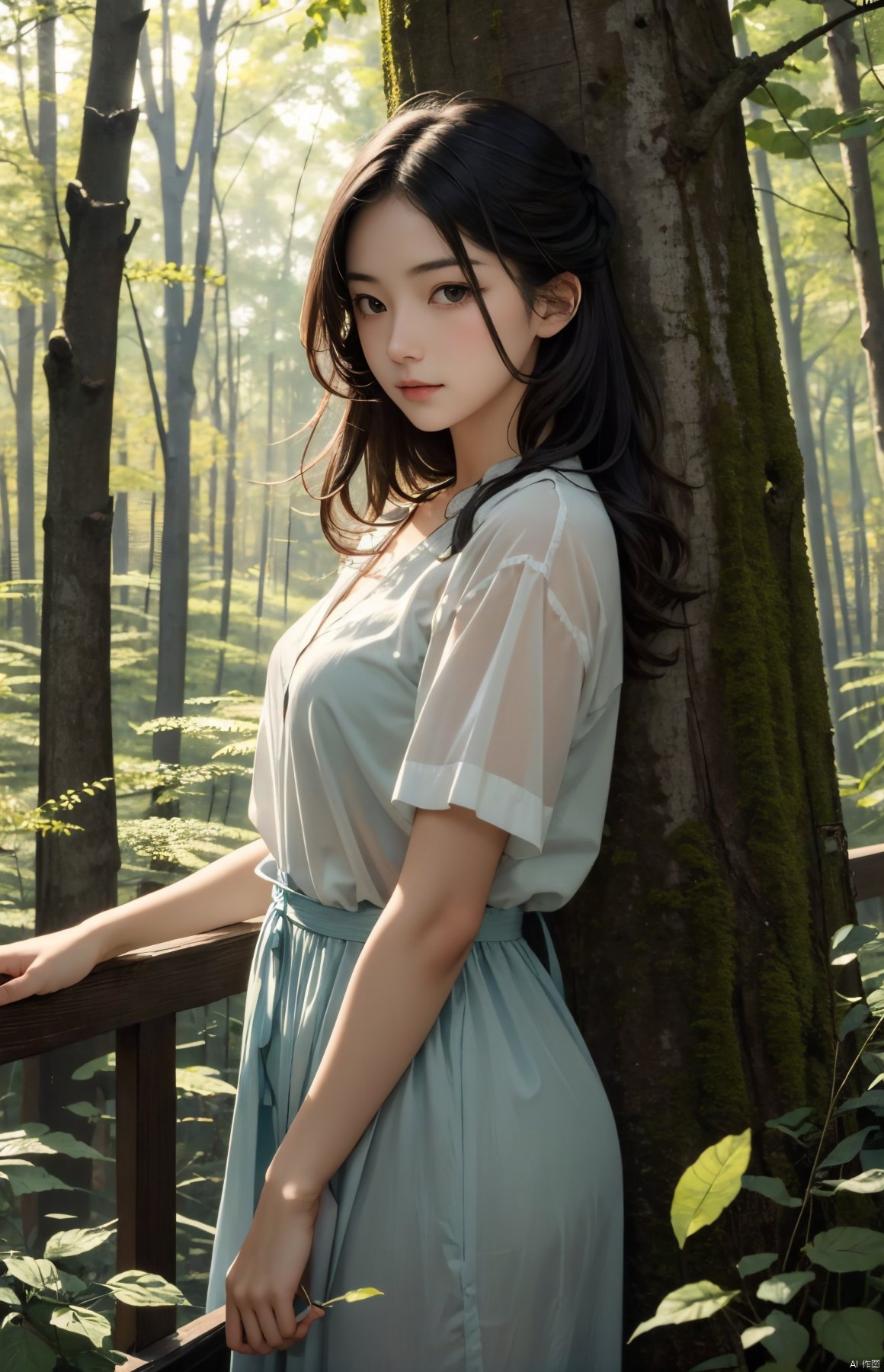  masterpiece,best quality,1girl,looking at viewer,forest,
