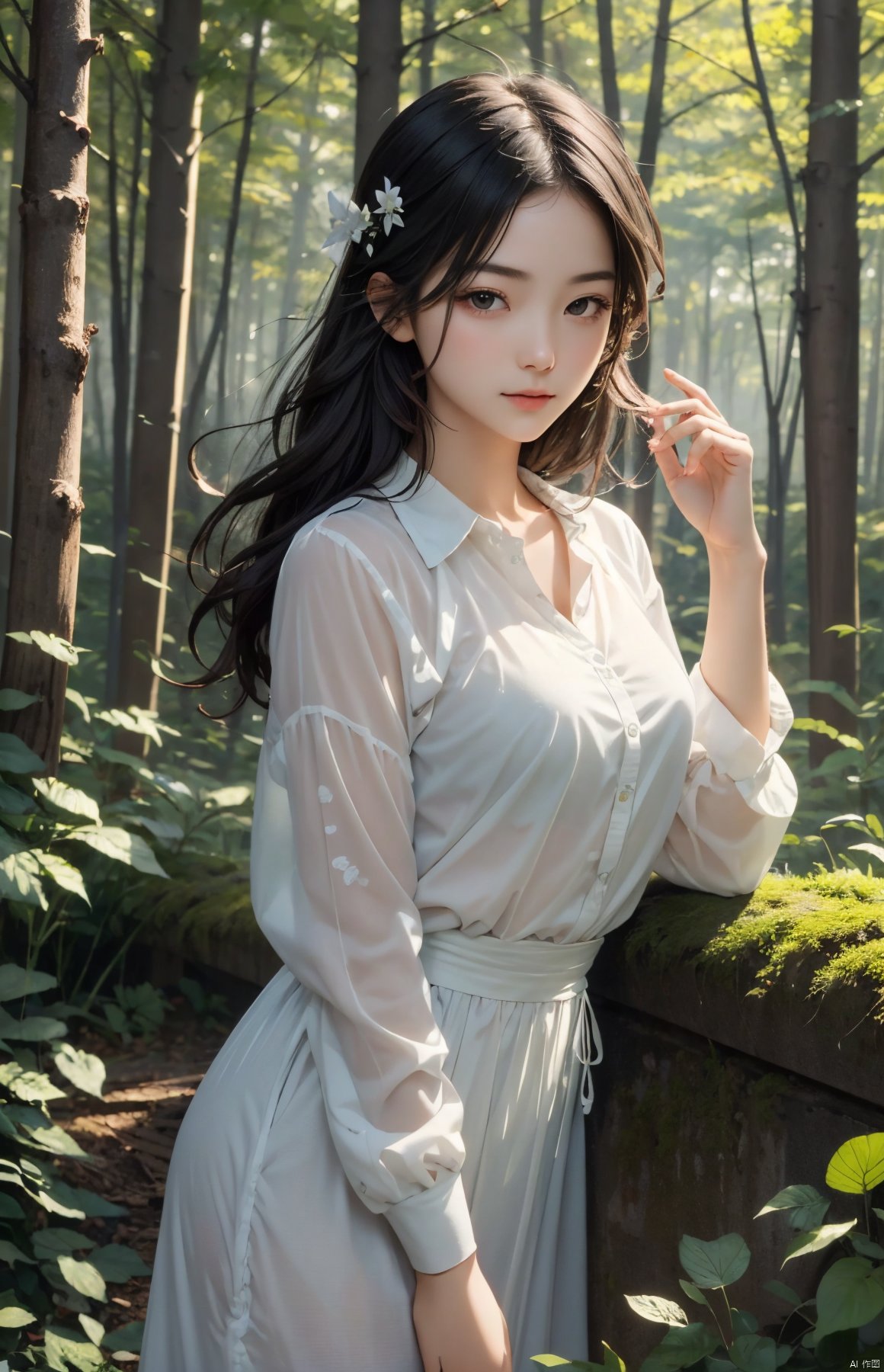  masterpiece,best quality,1girl,looking at viewer,forest,
