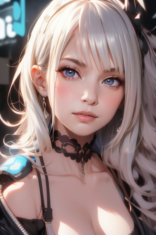 Girl, close-up, elegant, thoughtful, cyberpunk, gothic,Detailedface,1 girl,scandal haruna