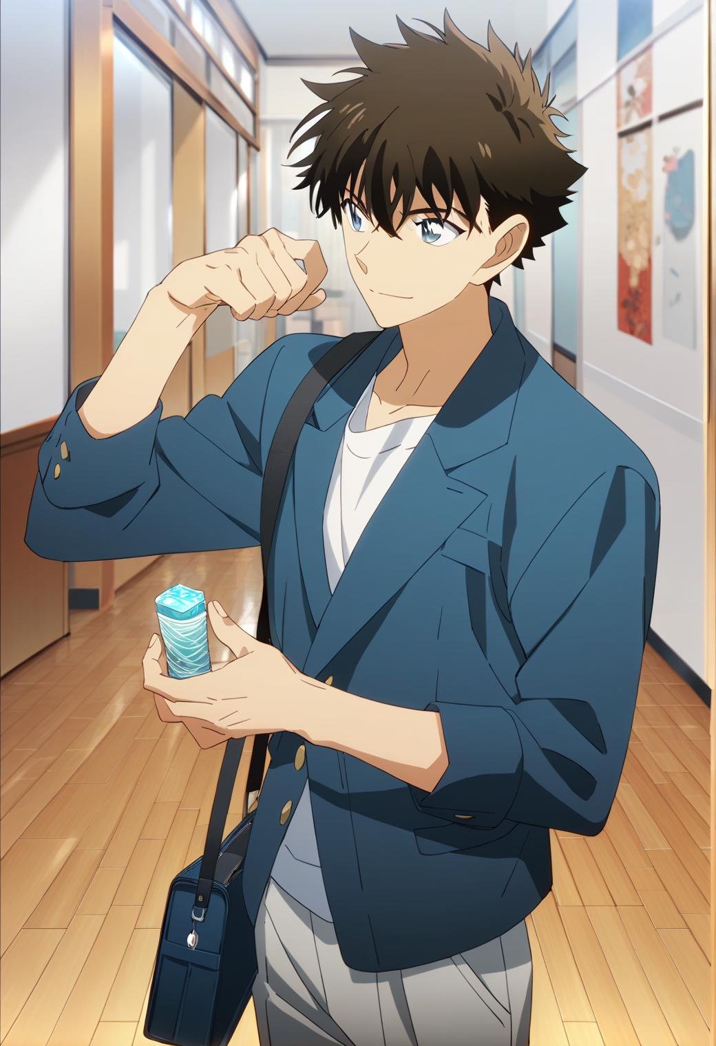 score_9, score_8_up, score_7_up, score_6_up, 1boy, kuroba kaito, brown hair, blue eyes, official art, best quality, amazing quality, best aesthetic, absurdres, solo ,fine anime screencap_xl<lora:EMS-345883-EMS:1.000000>