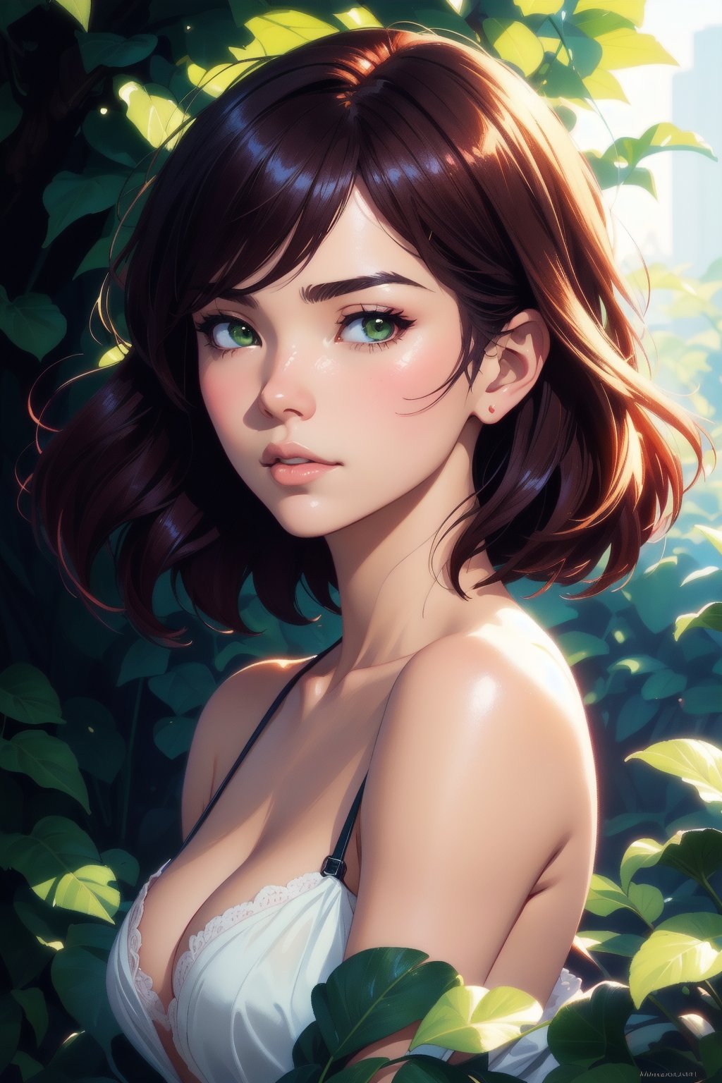 portrait photograph of a beautiful woman with beautiful face and flawless skin, by makoto shinkai, ilya kuvshinov, lois van baarle, rossdraws, basquiat, alphonse mucha, jung gi kim, artstation

