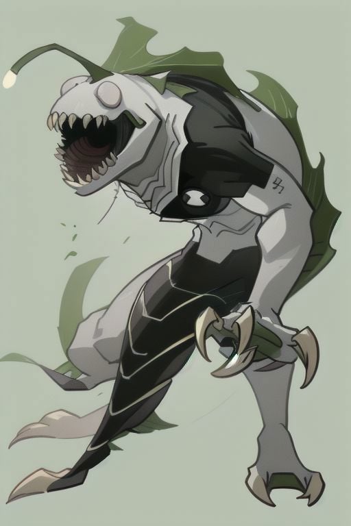 ripjaws, sharp teeth, claws, valbun, simple background, green background