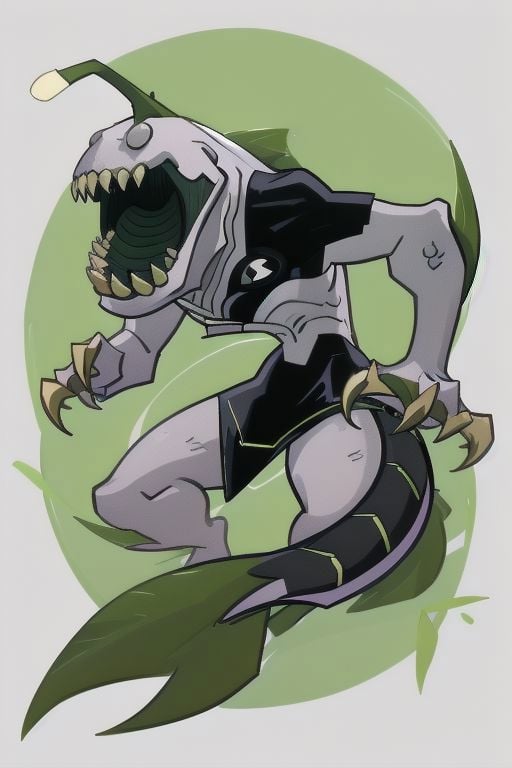 ripjaws, sharp teeth, claws, valbun, simple background, green background