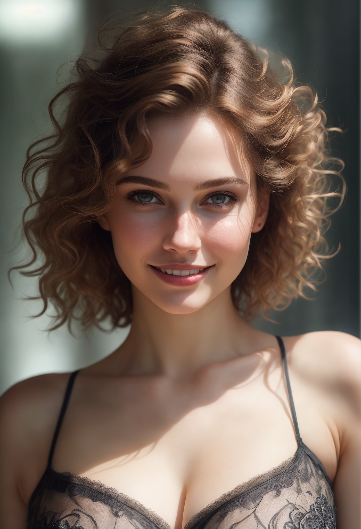 stunningly beautiful   (((extremely innocent face ))), wild hair, ((best quality)), ((masterpiece)), (detailed),   highly detailed HDR photo, 8k quality, best quality, high resolution ultra photorealistic, high definition, highly detailed photo, photon mapping, dynamic angle, professional lighting, highly detailed face and body,expressive eyes, perfectly detailed face, smile, gorgeous face,  real skin details, soft skin,   looking at viewer,                 


raw, photorealistic, real, perfect skin, real skin, realistic photo of a mid body shot,  ,  extremely innocent face, very  beautiful,


cheerful, laughing, clever naughty smile, , she is wearing a  pretty  dress,

she smile like gentle love goddess, scifi, cyber punk,, short hair, expressive face,


 ,1