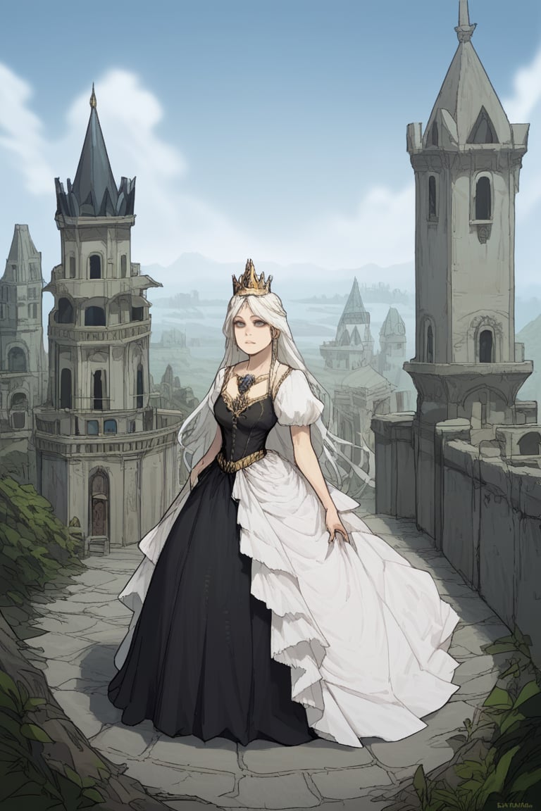 score_9, score_8_up, score_7_up, score_6_up, score_5_up, score_4_up, perfect face, expressive eyes,  1girl, intricate outfit, princess, castle, fantasy, dress, gown, stilettos, crown, jewelry, royalty, fancy, decor, scenery, solo