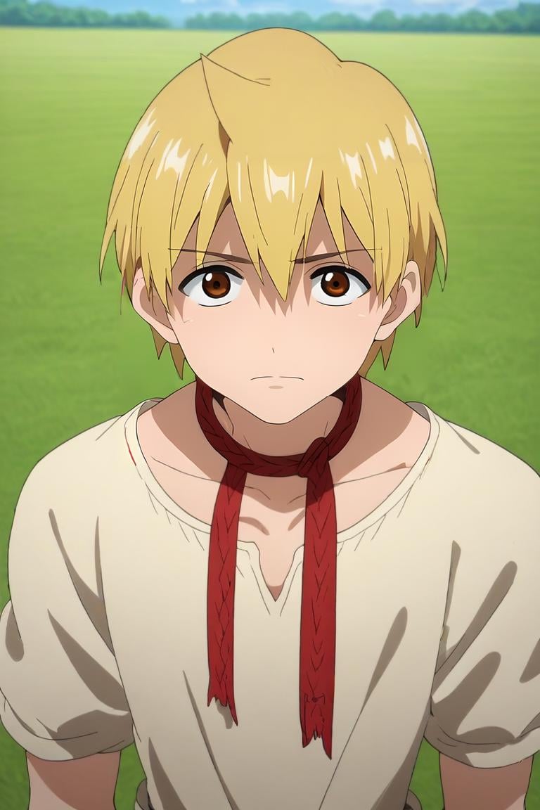 score_9, score_8_up, score_7_up, source_anime, anime screencap, anime coloring, official style, looking at viewer, , depth of field, 1boy, solo, male focus, <lora:alibaba_saluja_pony:0.92>, alibaba_saluja, blonde hair, brown eyes, short hair, scarecrow costume, , , <lora:sdxl_lightning_8step_lora:1>