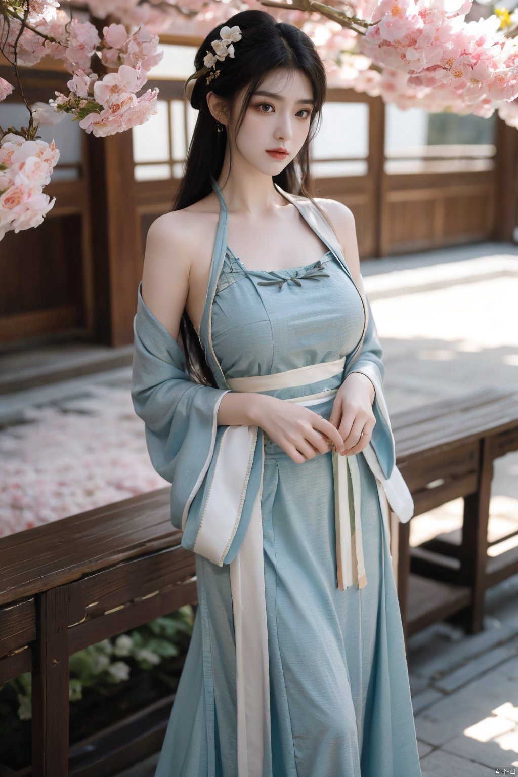  arien_hanfu,1girl,(spring,flowers:1.2),looking_at_viewer,,(big breasts:1.29)