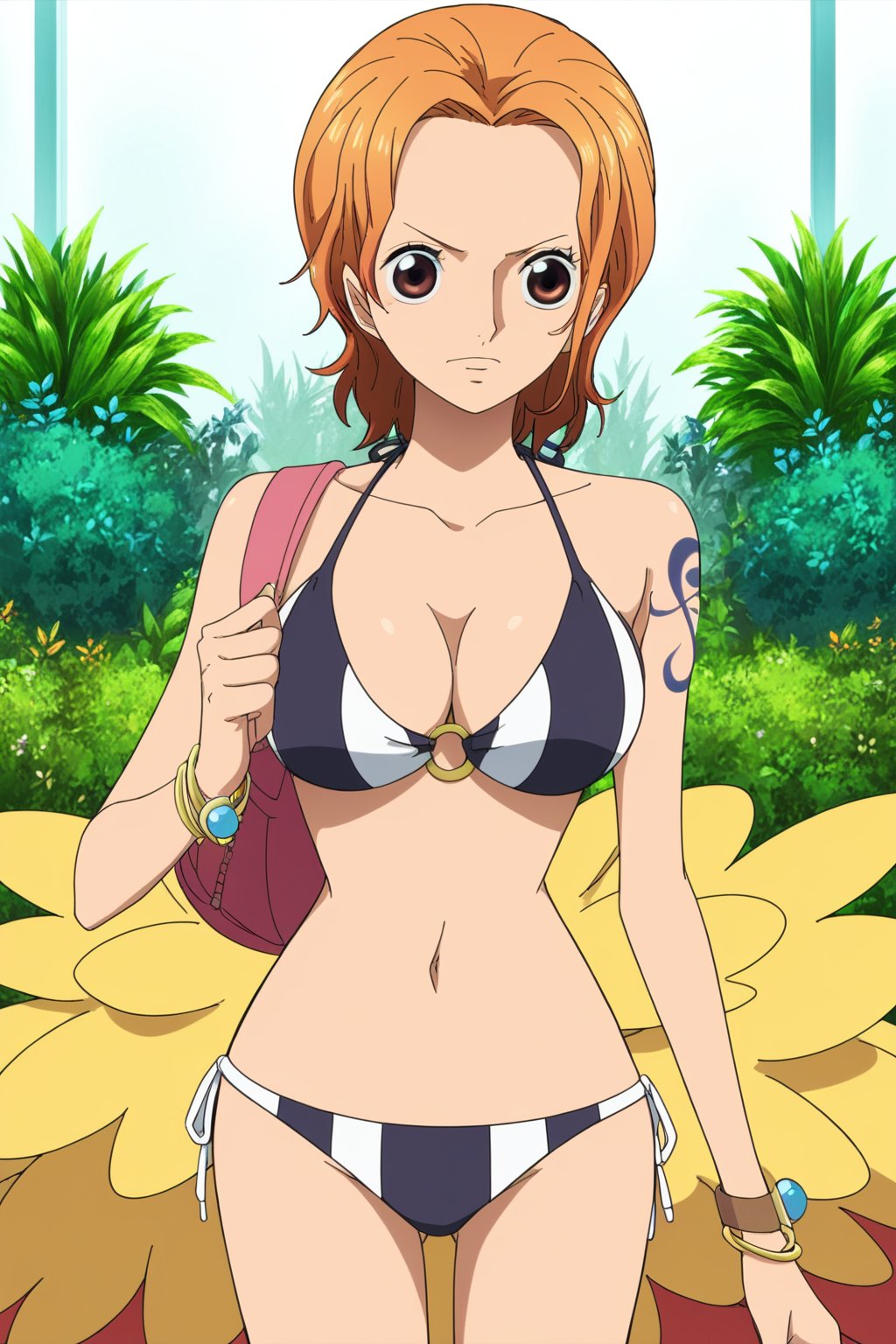 score_9, score_8_up, score_7_up, score_6_up, score_5_up, score_4_up, BREAK, source_anime,,nami_v1,short hair, bikini