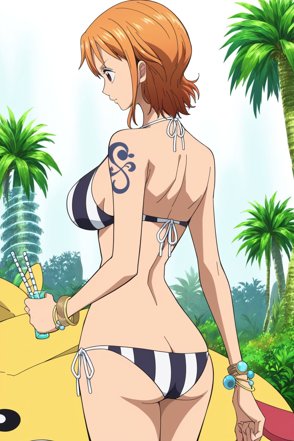 score_9, score_8_up, score_7_up, score_6_up, score_5_up, score_4_up, BREAK, source_anime,,nami_v1,short hair, bikini