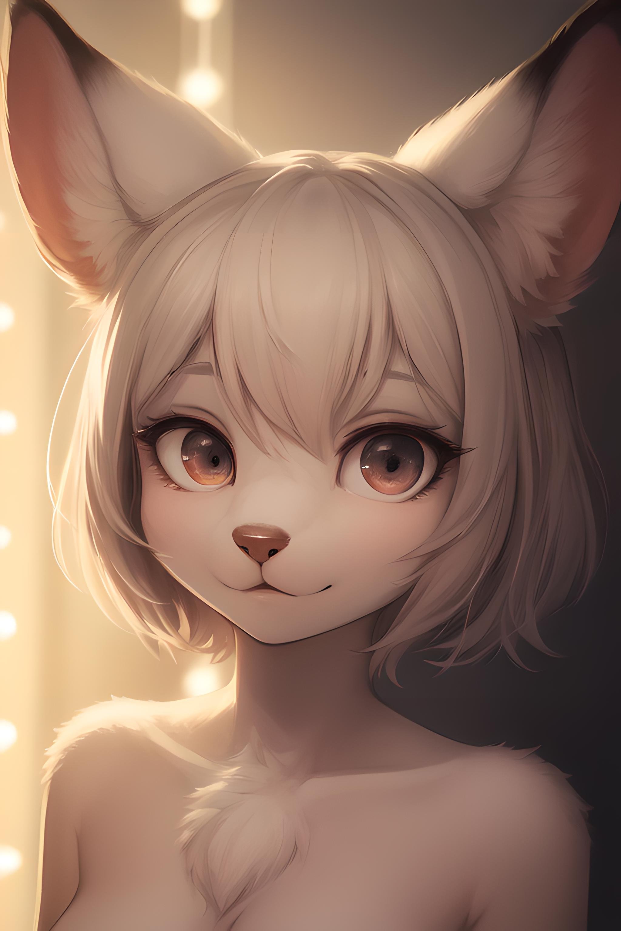 (furry:1.2), focus on face, simple art, beautiful lights and shadows