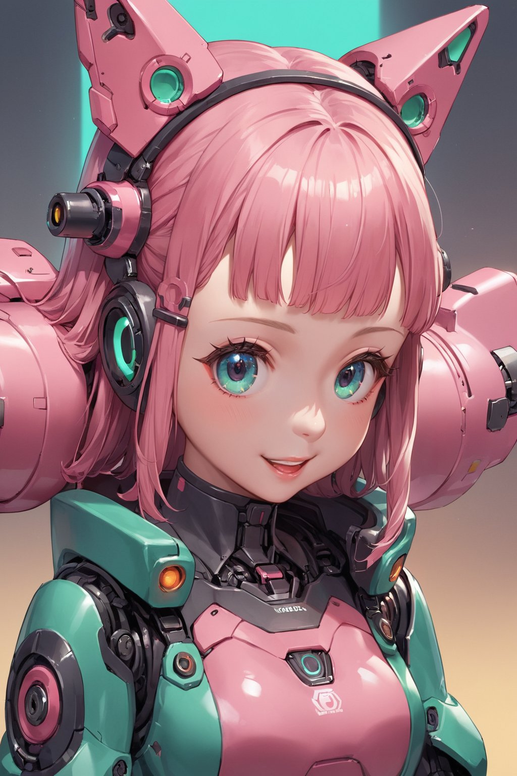 score_9, score_8_up, score_7_up, score_6_up, score_5_up, score_4_up, 
Source_Anime, Source_Japanese anime, Source_Pro anime, 
1girl, solo, ovely mecha girl, futuristic cute suit, neon pink and green accents, joyful expression, petite build, lively urban scene, soft and shiny hair, detailed accessories, FuturEvoLab-lora-mecha, 