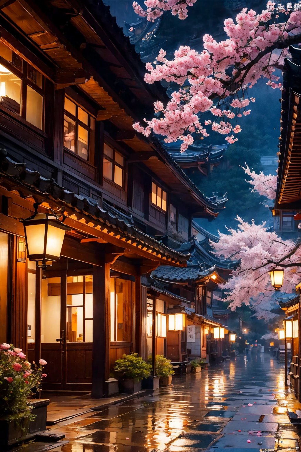 flower
￼
outdoors
￼
artist name
￼
tree
￼
no humans
￼
window
￼
night
￼
cherry blossoms
￼
building
￼
scenery
￼
lantern
￼
architecture
￼
east asian architecture
￼
￼
