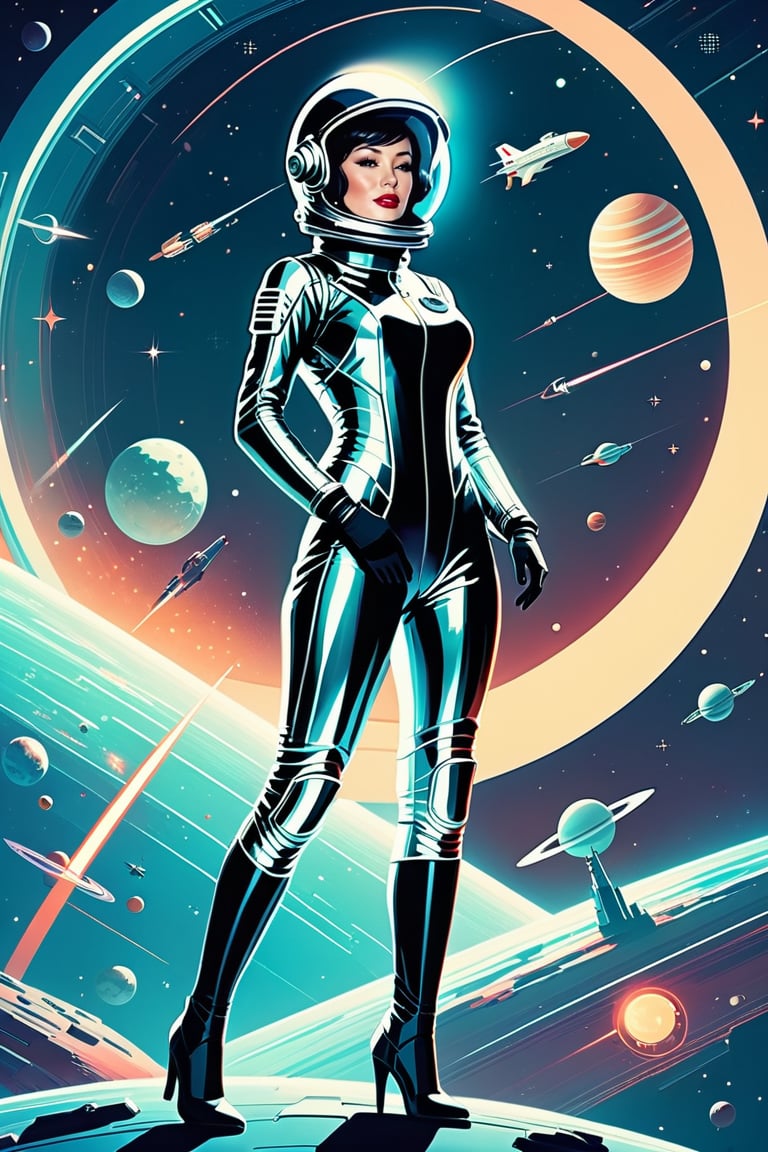  (by  james gilleard, retro space theme), perfect anatomy, 1920s sexy pinup girl,, black and silver space suit, more detail XL,marlyn_v1